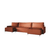 WOHNLANDSCHAFT Braga - Rotbraun, Holzwerkstoff/Textil (372/80/153cm) - Fun Möbel