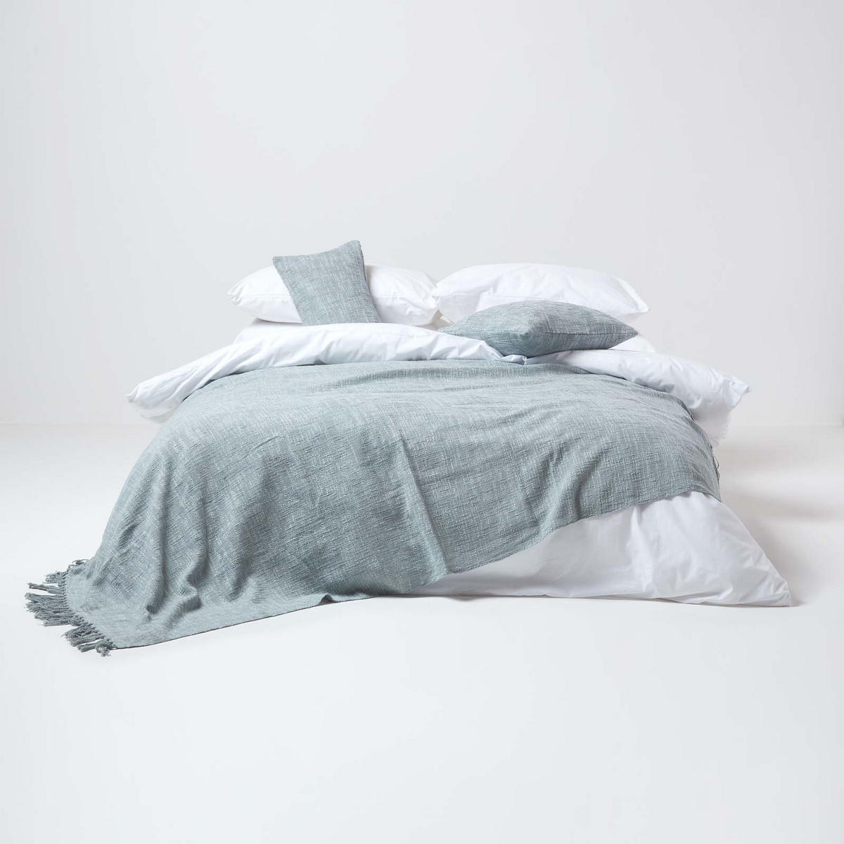 ÜBERWURF Nirvana Slub 225/255 cm, 100% Baumwolle - Grau, Textil (225/225cm) - Homescapes