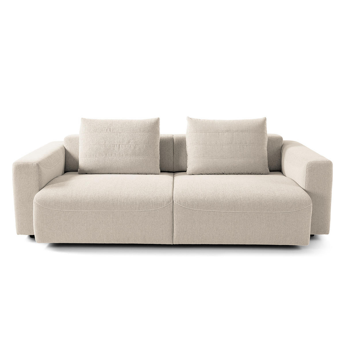 3-SITZER SOFA - Webstoff - Beige, Textil (233/83/100cm) - home24