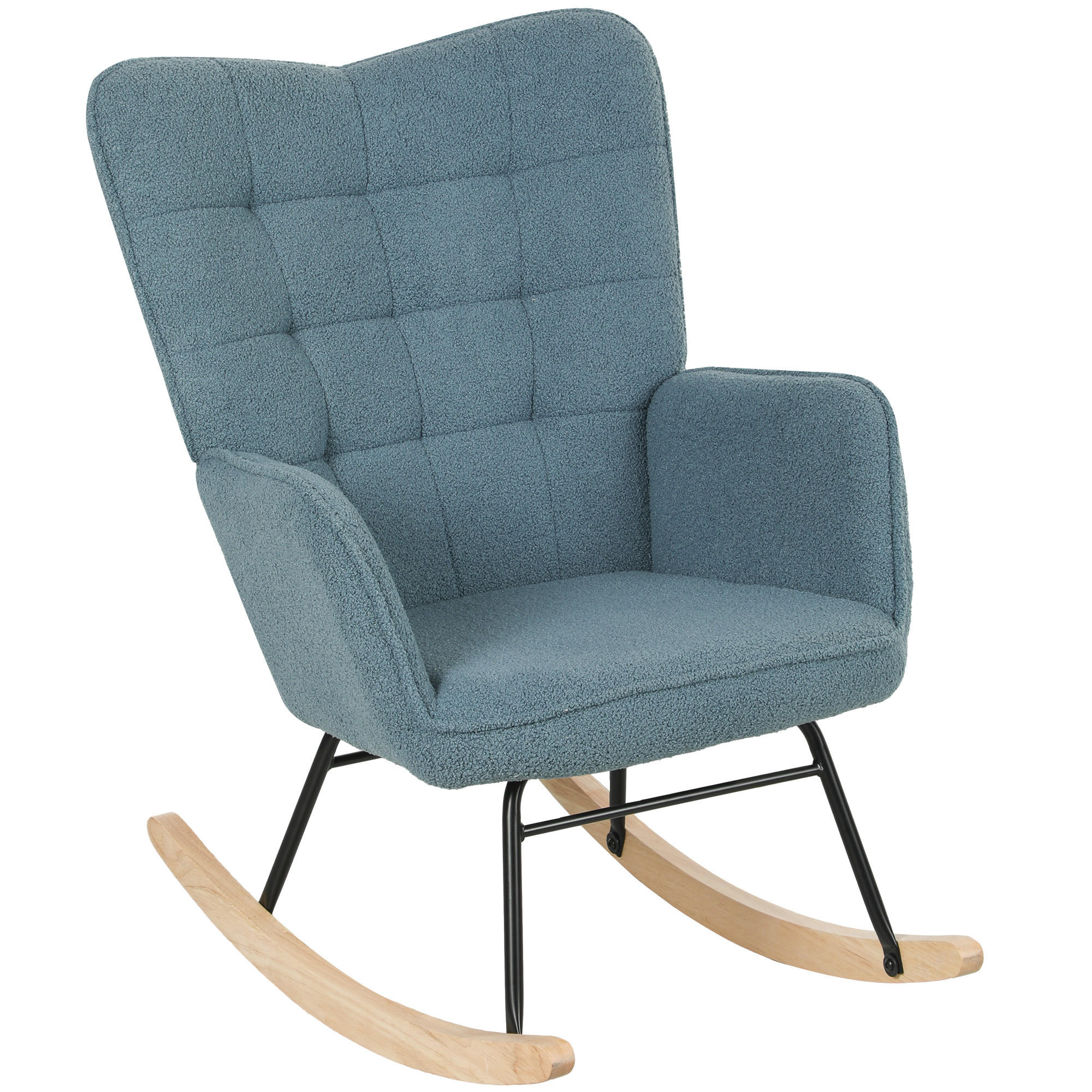 SCHAUKELSTUHL mit Berbervliesoptik, bis 120kg belastbar, Hellblau - Hellblau, Textil (71/101/98cm) - HOMCOM