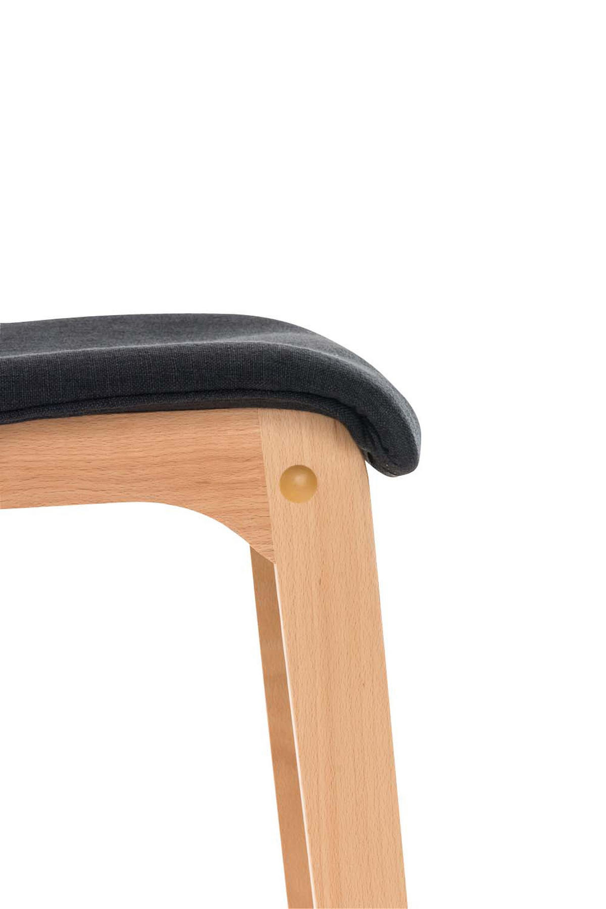 BARHOCKER Stoff Schwarz - Eukalyptusholzfarben/Schwarz, Holz/Textil (41/102/46cm) - CLP