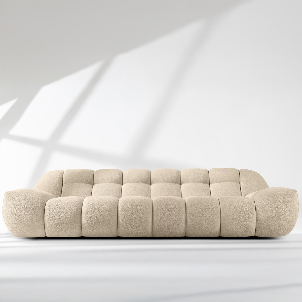 SITZGARNITUR VENA Bouclé, Hellbeige - Beige, Holz/Textil (65/38/65cm) - KONSIMO®