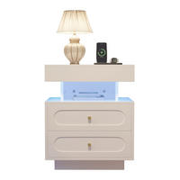 ESSTISCH 50/60/40 cm Weiß aus Spanplatte mit LED-Beleuchtung - Weiß, Holzwerkstoff (40/60/50cm) - OKMYHOME