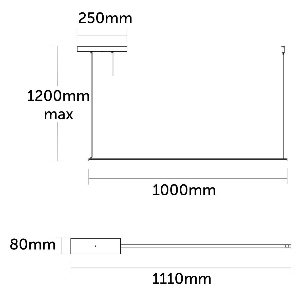 LED-HÄNGELEUCHTE - Schwarz Hochglanz, Metall (2/100/2cm) - Lumicom