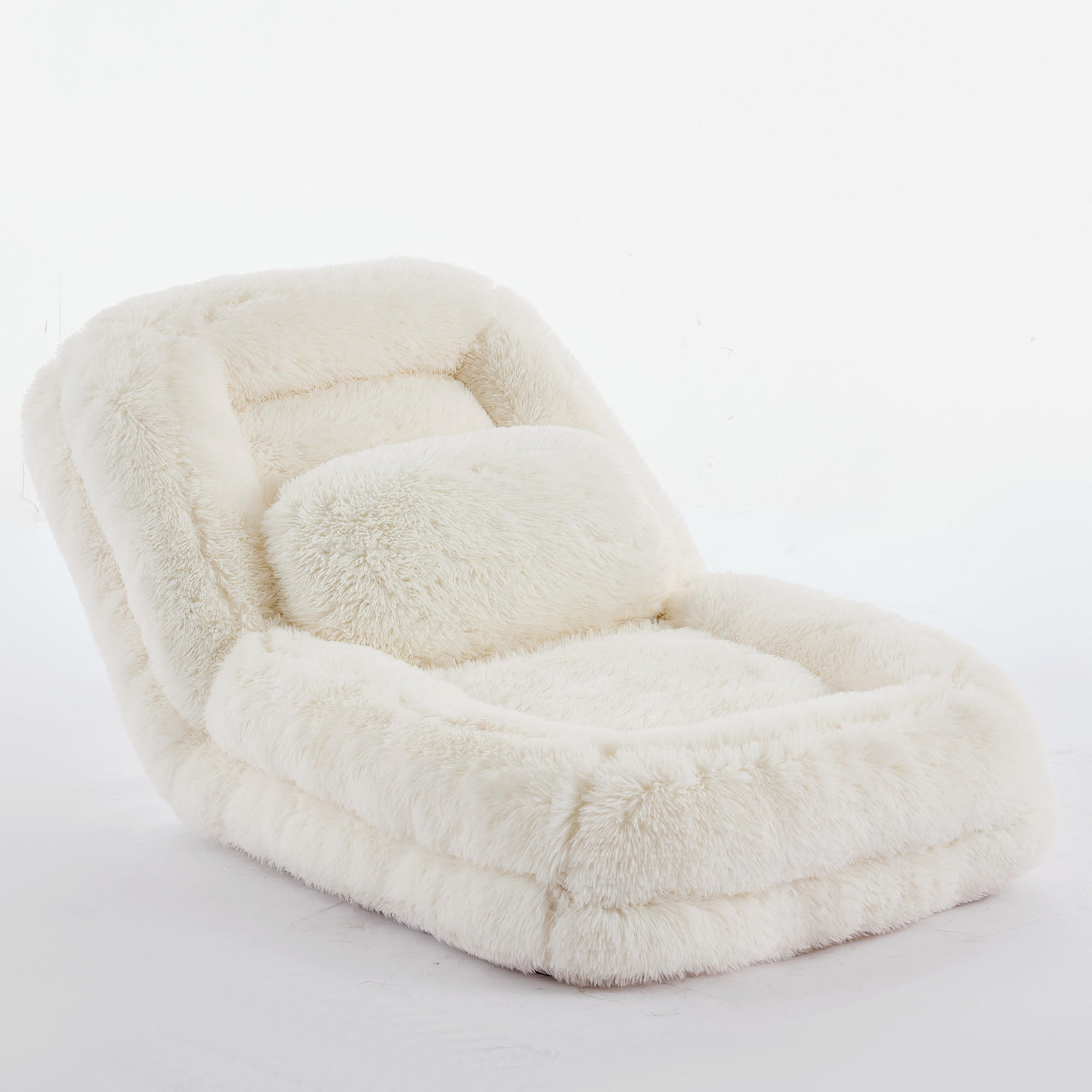 SITZSACK Plüsch Beige mit verstellbarer Rückenlehne - Beige, Holzwerkstoff/Textil (89/42/175cm) - WISHDOR