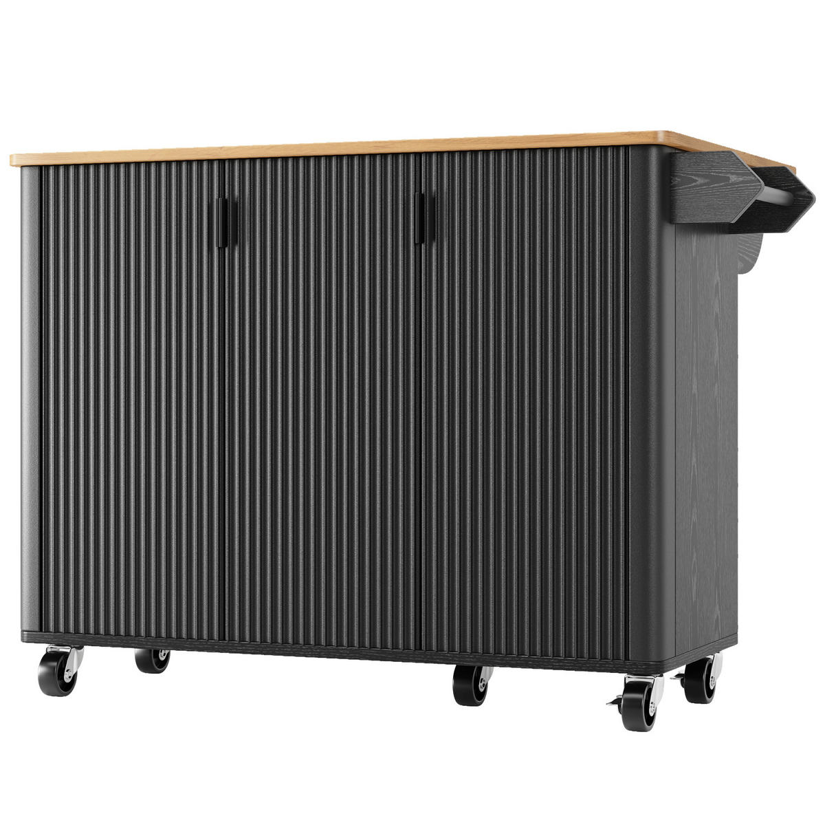 KÜCHENINSEL 130/75 x 45 x 92 cm Schwarz MDF - Schwarz, Holz (45/92/130cm) - Beauniv