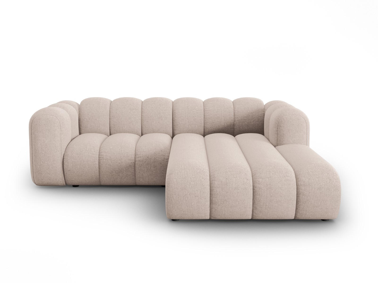 ECKSOFA modular rechts Lupine aus Chenille-Stoff beige 3 Sitzplätze - Beige, Textil (177/230cm) - Micadoni