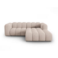 ECKSOFA modular rechts Lupine aus Chenille-Stoff beige 3 Sitzplätze - Beige, Textil (177/230cm) - Micadoni