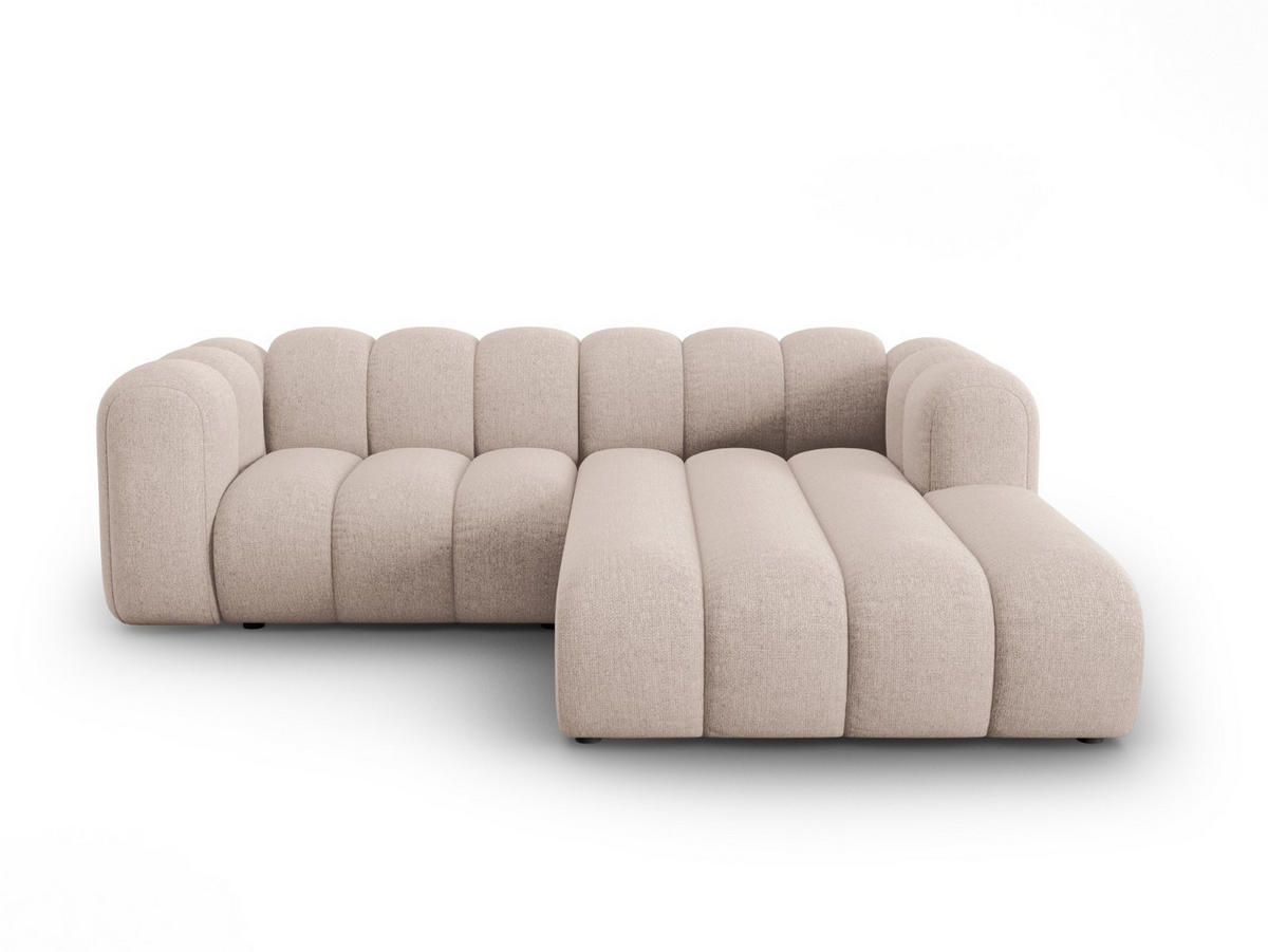 ECKSOFA modular rechts Lupine aus Chenille-Stoff beige 3 Sitzplätze - Beige, Textil (177/230cm) - Micadoni