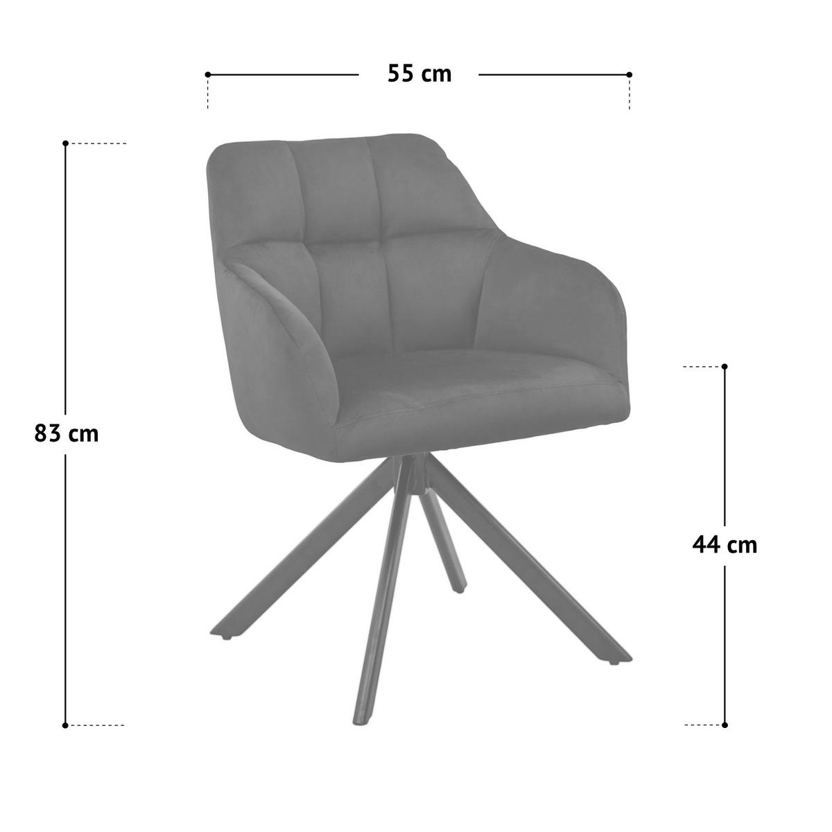ESSZIMMERSTUHL SORA Samt Schwarz - Schwarz, Textil/Metall (55/83/51cm) - SVITA