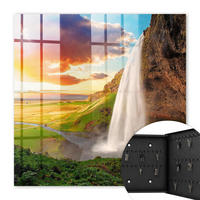 SCHLÜSSELBOX Schwarz 30x30 cm- Türöffnung nach rechts - Eine atemberaubende Landschaft - Grün, Metall (30/30/5cm) - TULUP