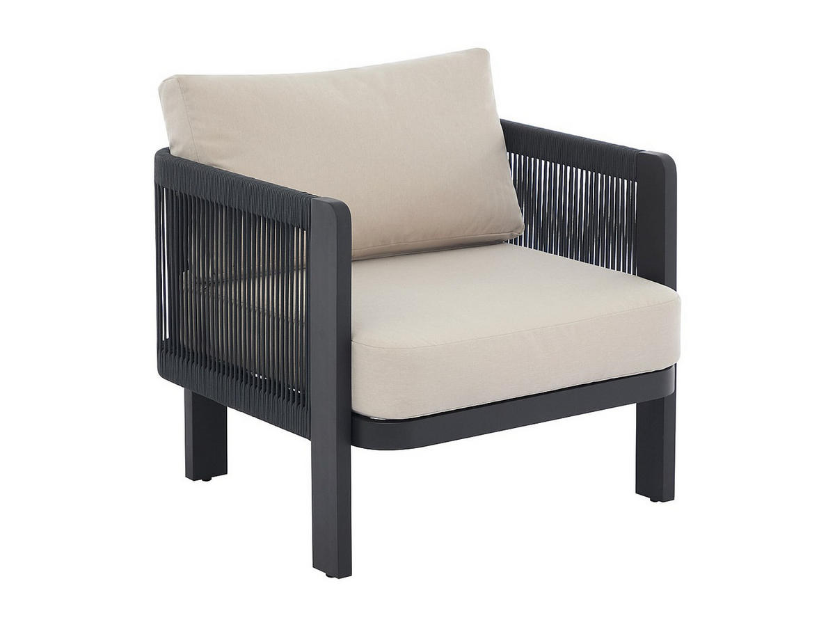 GARTENSESSEL - 2 -Sitzer - Aluminium - schwarz - HELYSI - Schwarz, Metall (76/66/74cm) - Vente-Unique