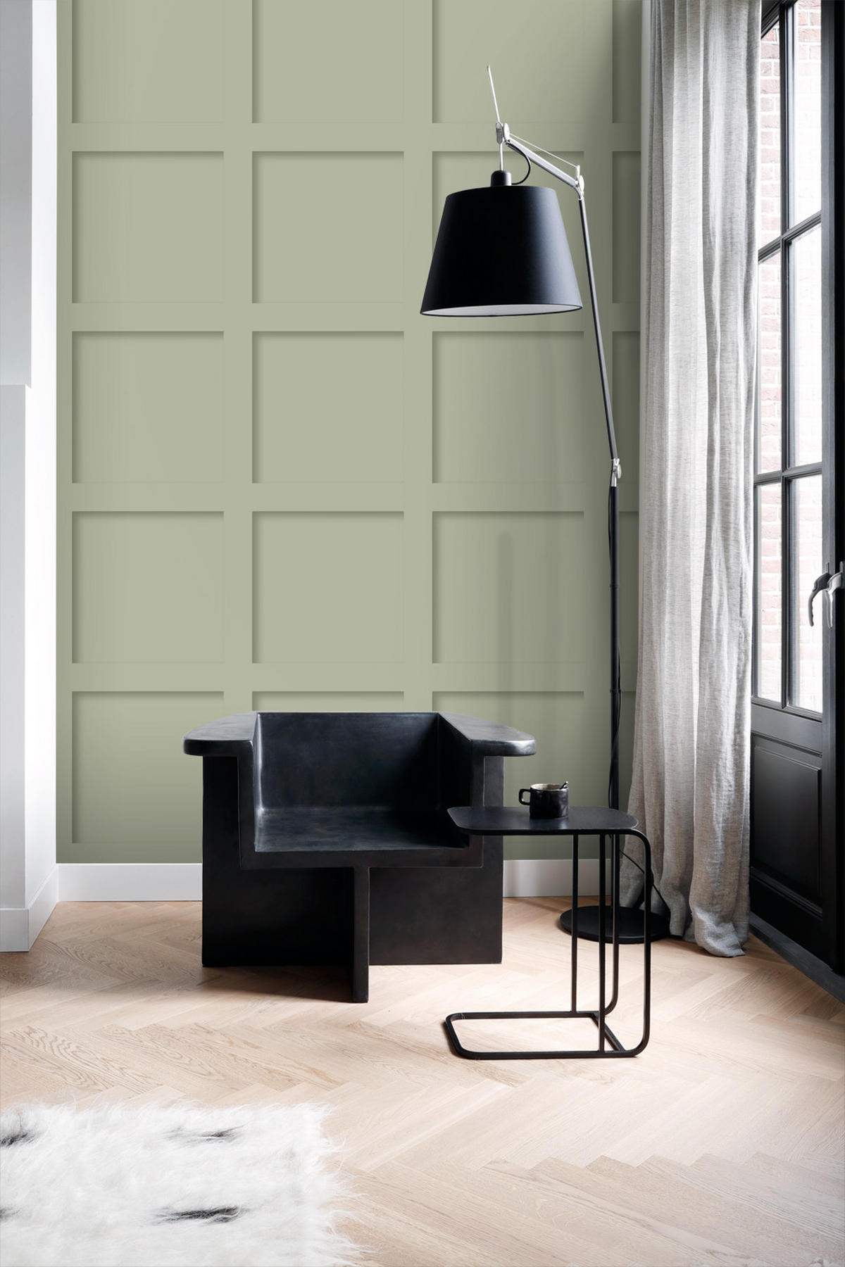 TAPETE Holzwandverkleidung 50 x 900 cm - Grün, Papier (50/900cm) - Origin Wallcoverings