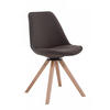 DREHSTUHL Stoff dunkelgrau - Eukalyptusholzfarben/Dunkelgrau, Holz/Textil (48/84/56cm) - CLP