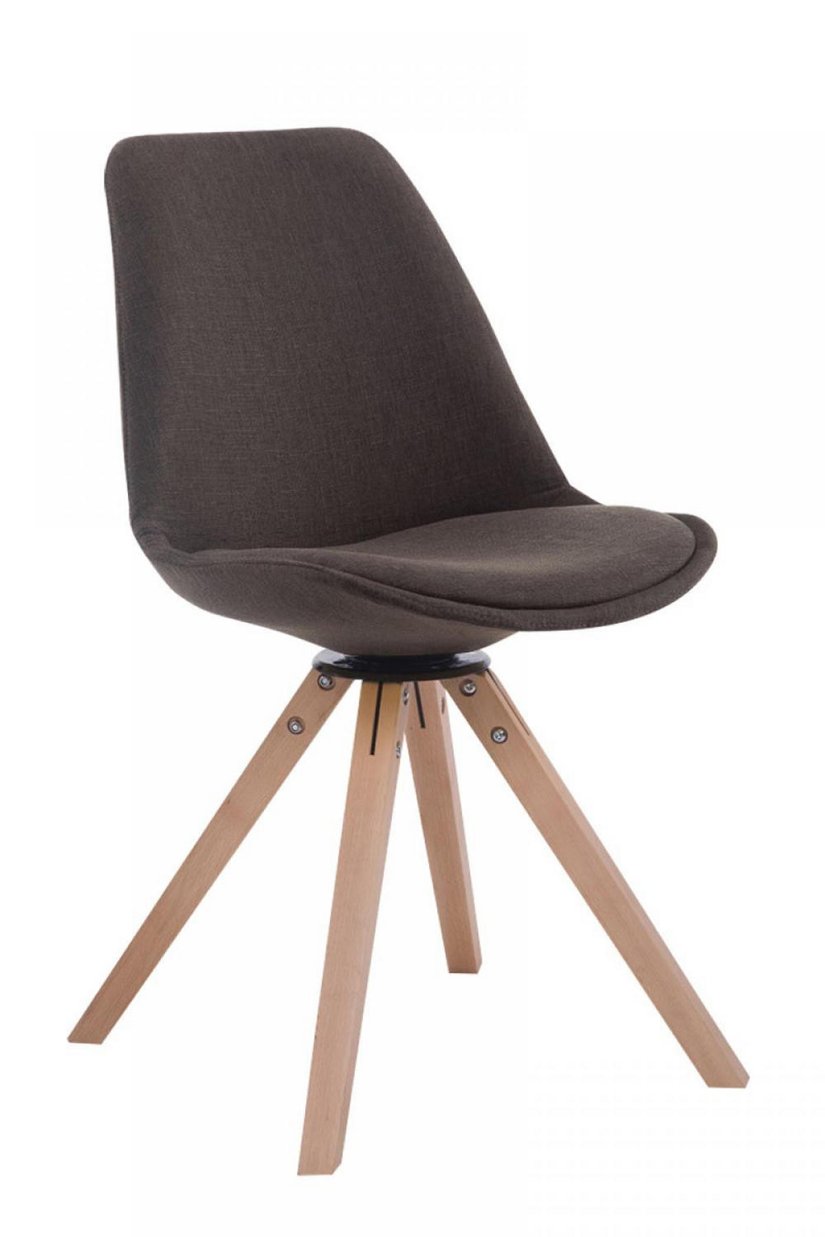 DREHSTUHL Stoff dunkelgrau - Eukalyptusholzfarben/Dunkelgrau, Holz/Textil (48/84/56cm) - CLP