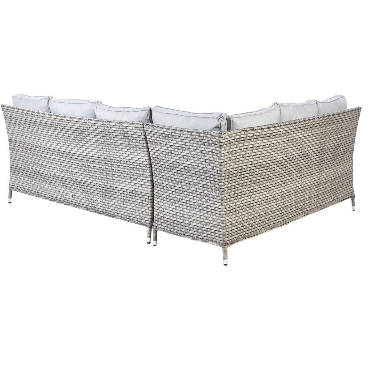 LOUNGE SET 9-Sitzer PE Rattan hellgrau Lacona - Taupe, Kunststoff - Beliani
