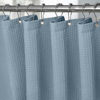 DUSCHVORHANG Waffelstoff Mondlichtblau 152 x 182 cm - Hellblau, Textil (152/182cm)
