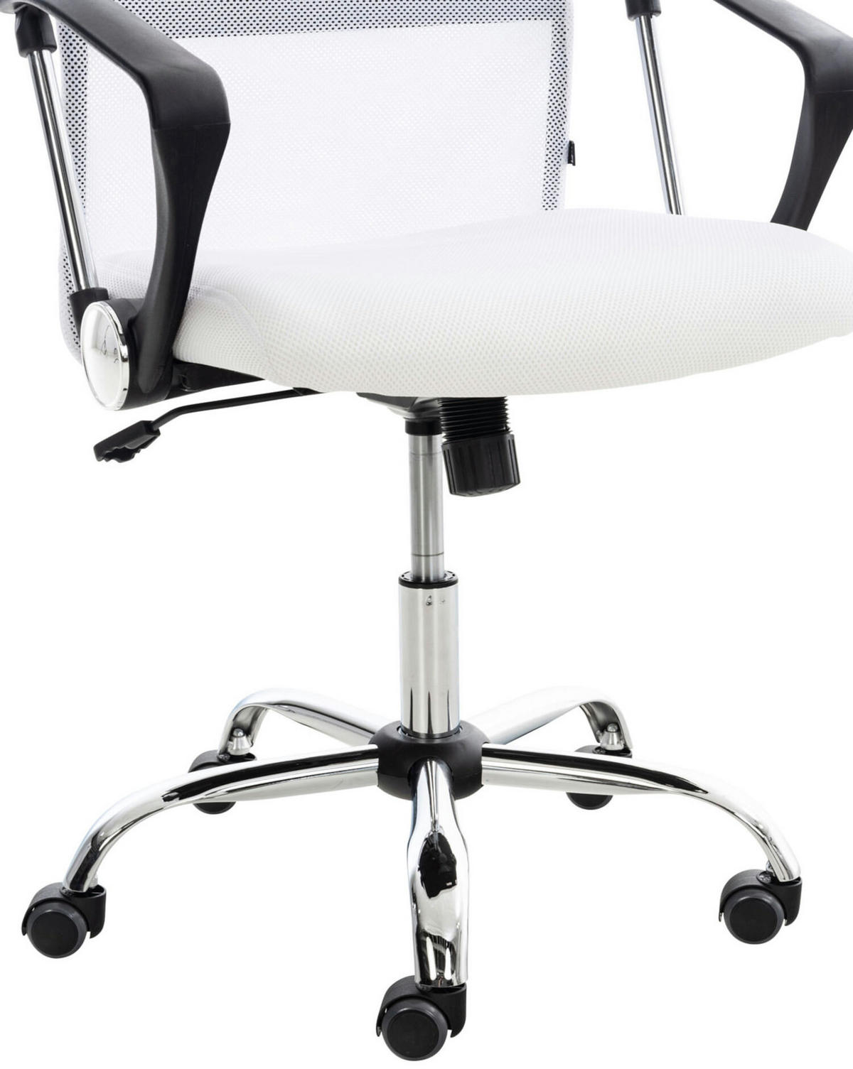 BÜROSTUHL Waterloo, Kunstleder Weiß - Weiß, Textil/Metall (60/118/53cm) - TPFLiving