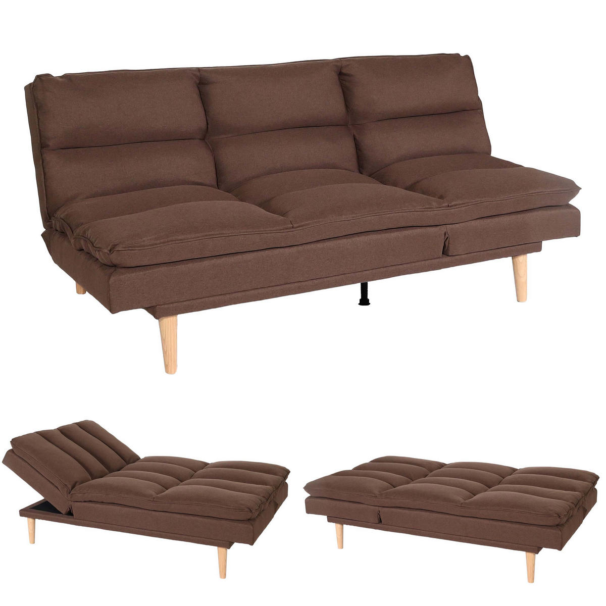 SCHLAFSOFA Braun - Braun, Textil (180/90/110cm) - MCW