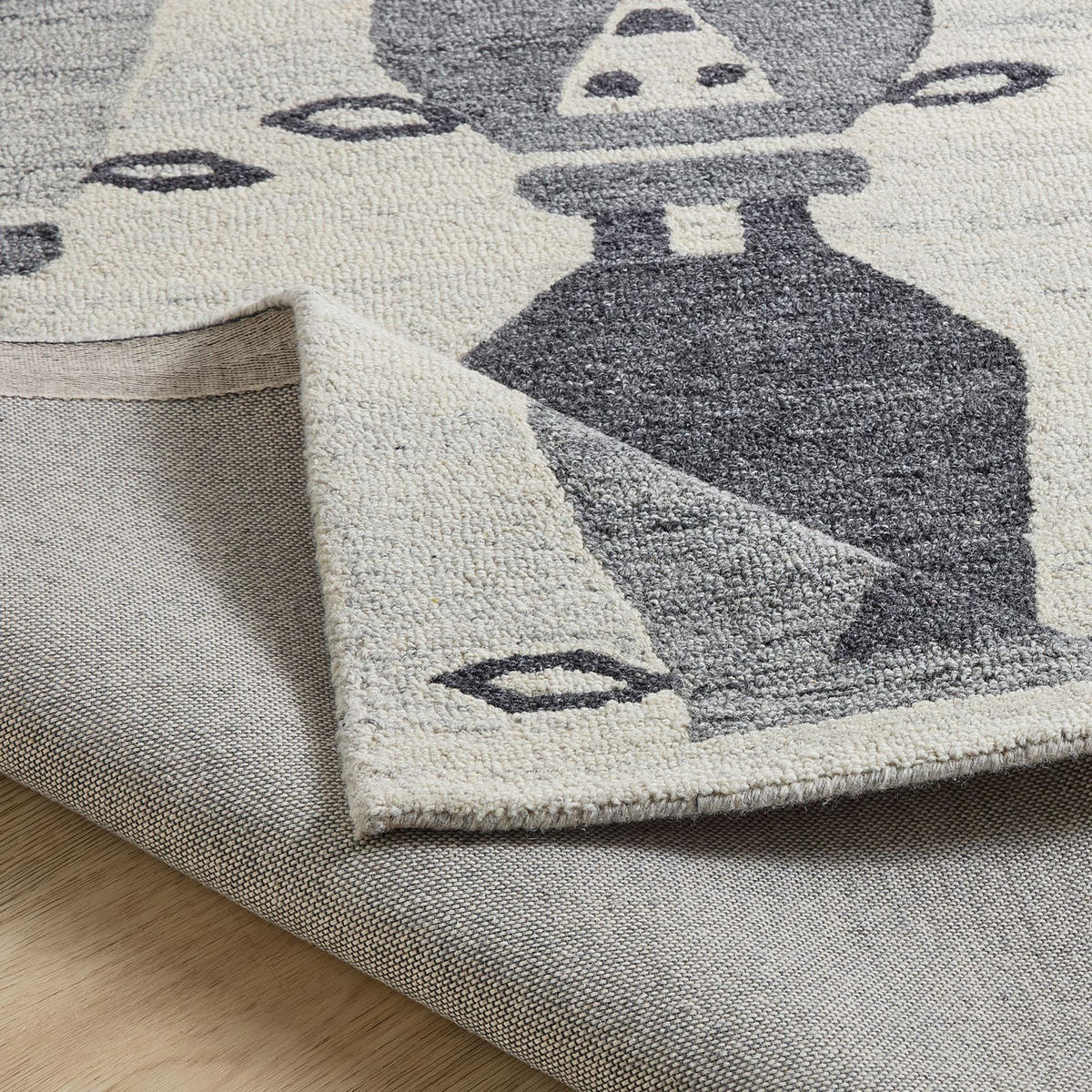 HANDTUFTTEPPICH Natur Kids - Kinderteppich mit Schafdesign 120 x 180 cm - Grau, Textil (120/180cm) - Natur Pur
