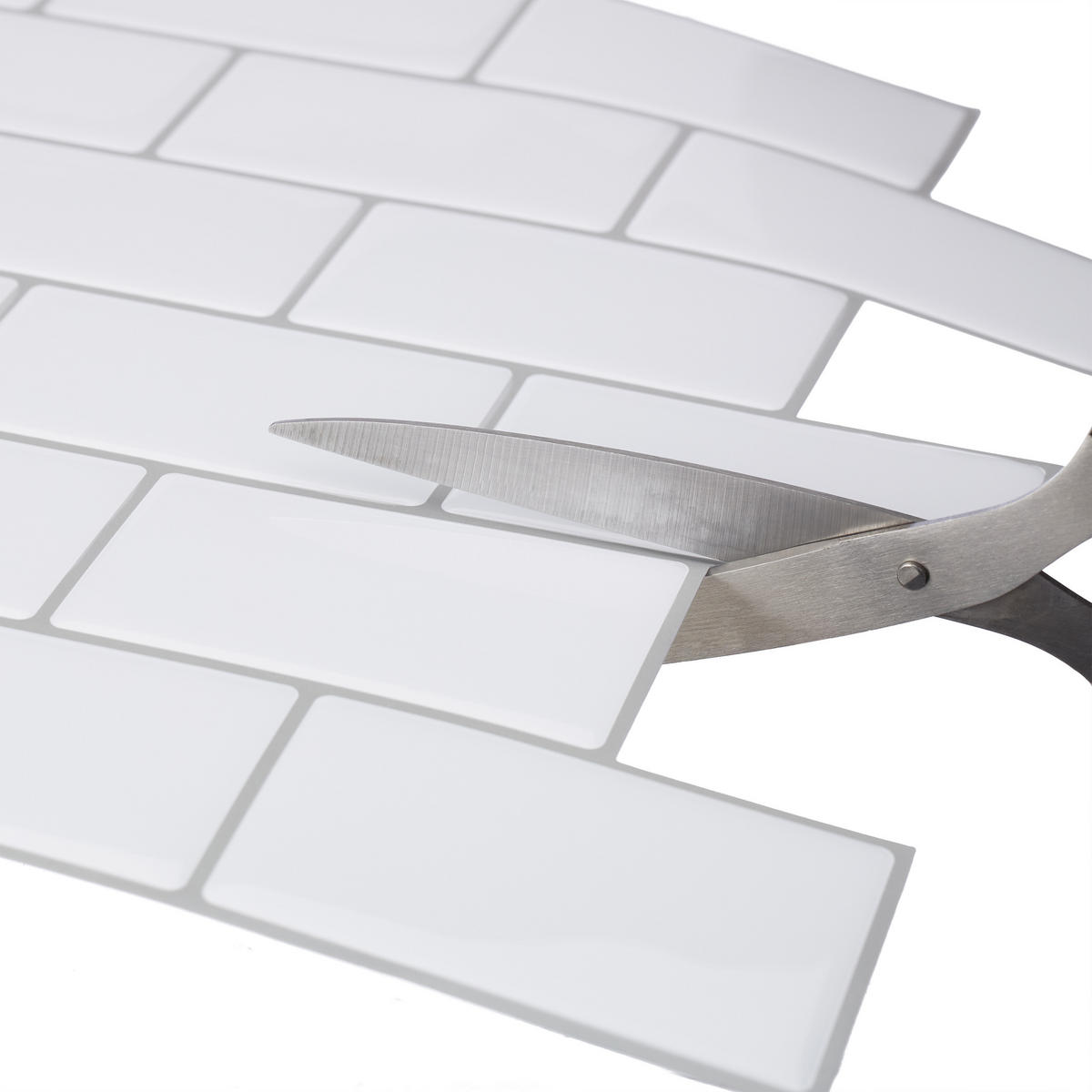 10xFLIESENAUFKLEBER - Weiß, Papier/Kunststoff (30.5/30.5/0.1cm) - Relaxdays