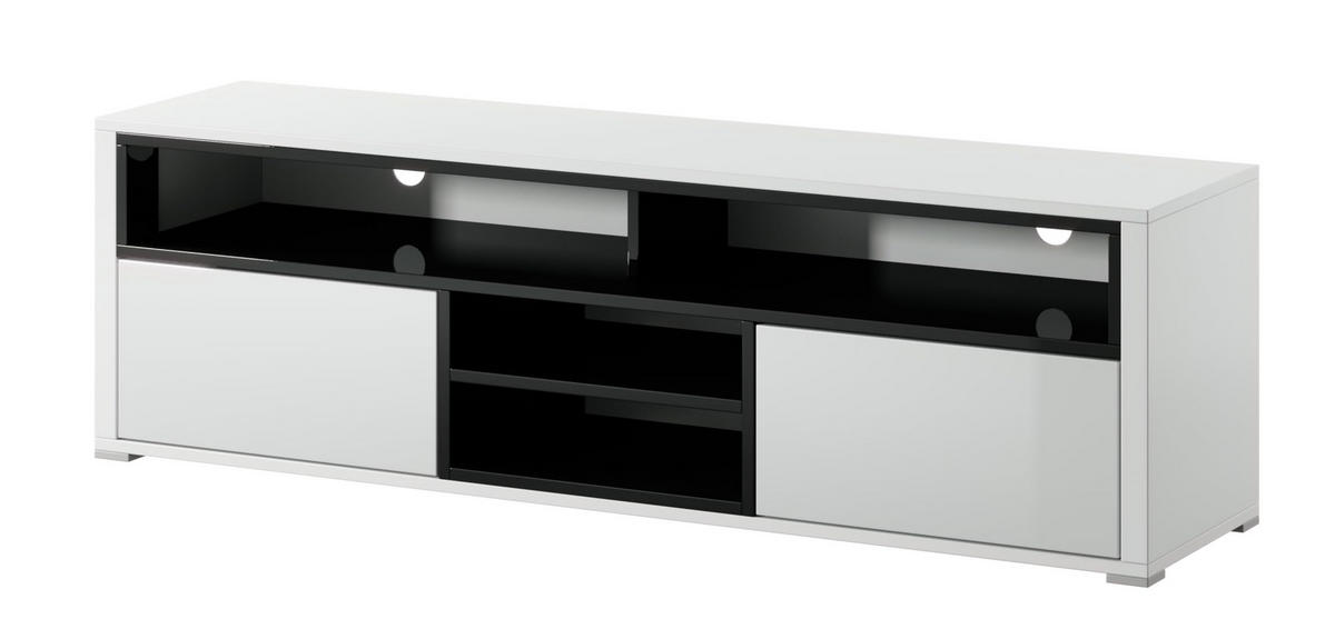 TV-SCHRANK Oberon 137x42,5x33 cm - Lowboard mit Stauraum - Tv Ständer aus Laminierter Spanplatte - Weiß - Weiß, Holzwerkstoff (137/42.5/33cm) - Chilly