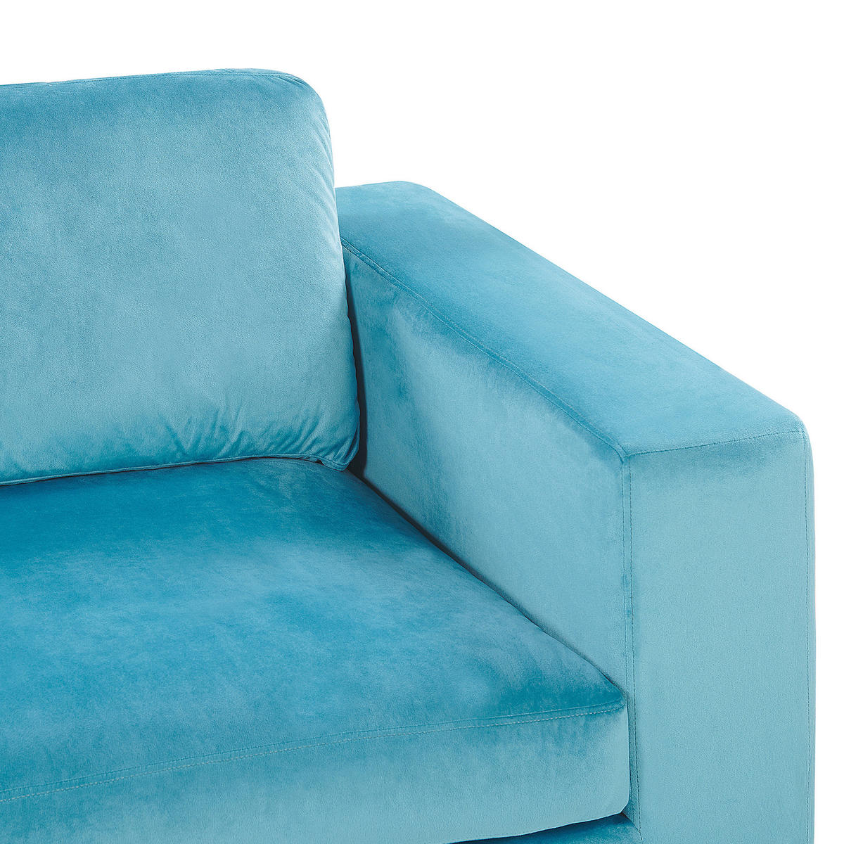 3-SITZER-SOFA Samtstoff Hellblau Vadstena - Hellblau, Textil (215/82/87cm) - Beliani