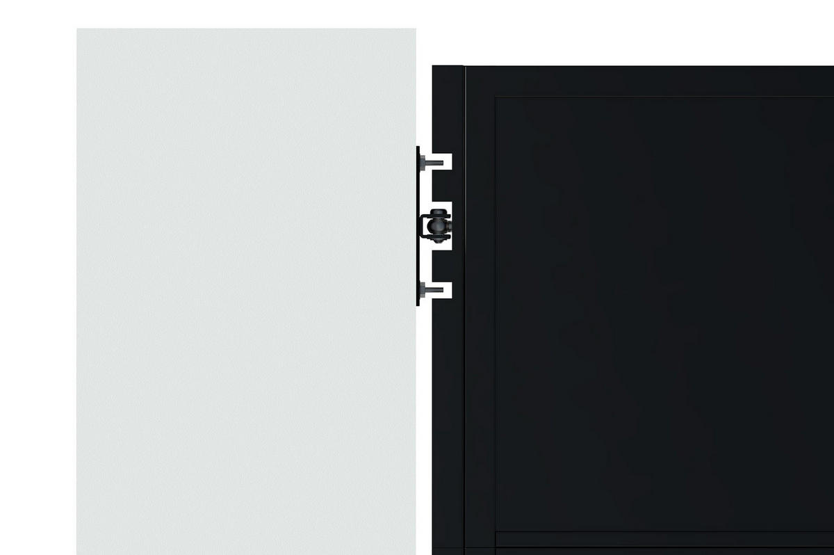 DREHTORPAKET Nali Mattschwarz 3m H.120cm + TOR 1m H.120cm - Schwarz, Metall (293/120cm) - Casanoov
