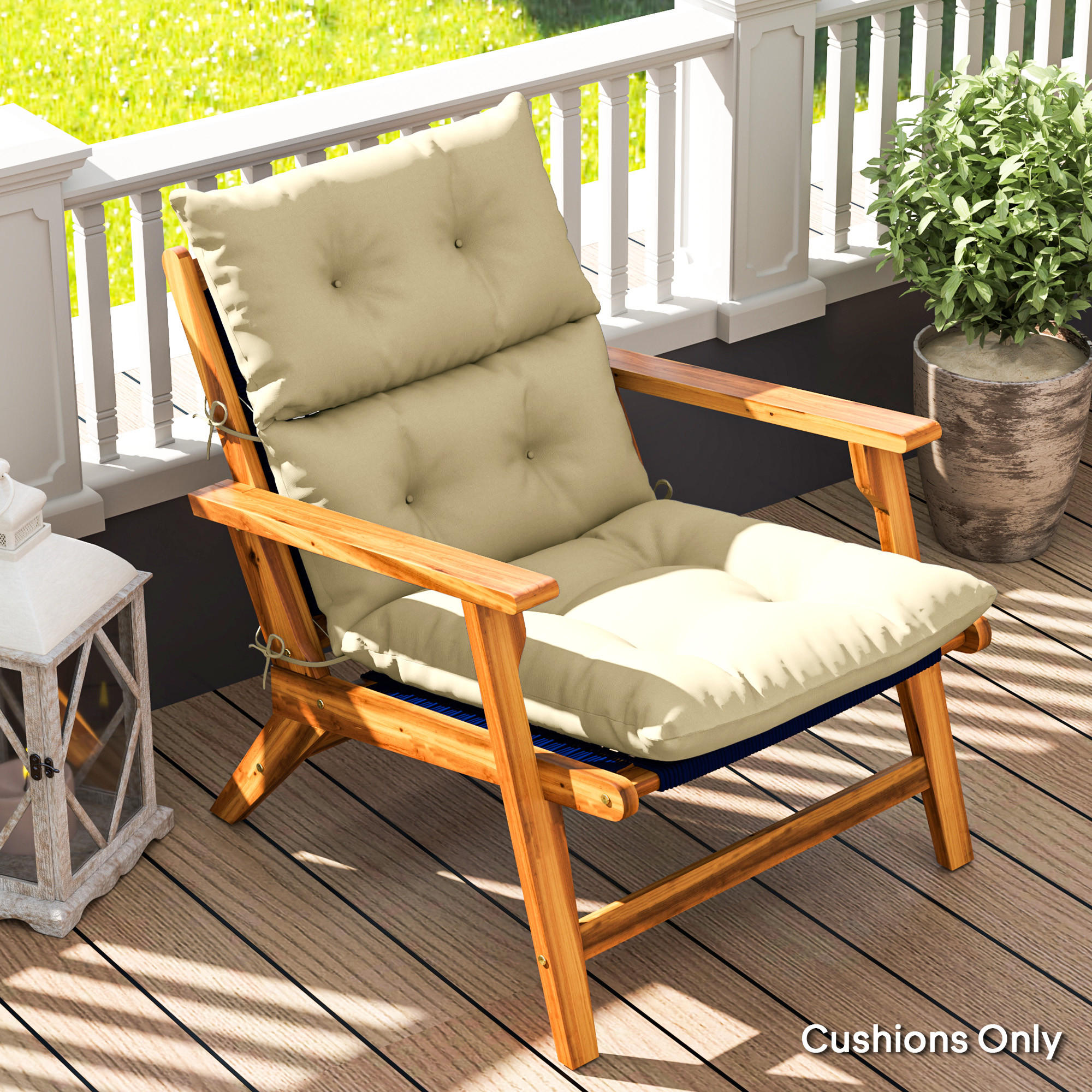 SITZKISSEN 115x 56 cm - Beige, Kunststoff (56/10/115cm) - Outsunny