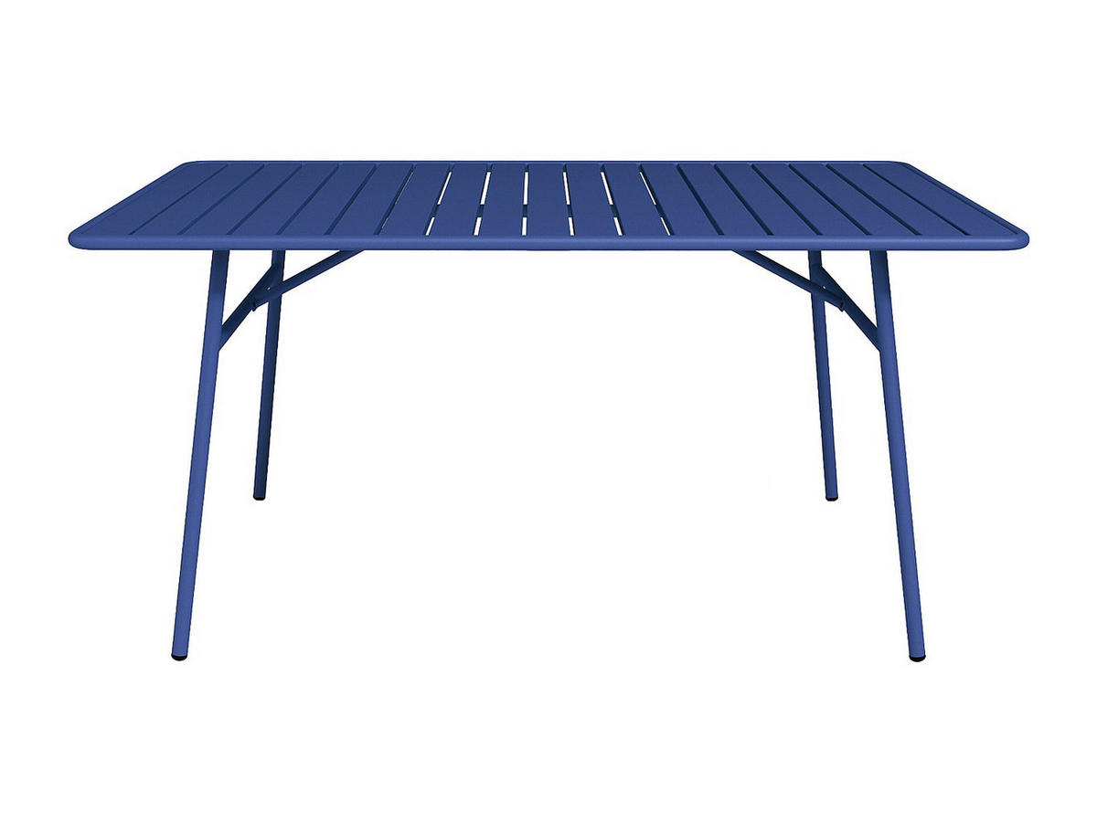 GARTENTISCH - 4 , 6 -Sitzer - Stahl - marineblau - MIRMANDE - Blau, Metall (80/160/74.5cm) - Vente-Unique