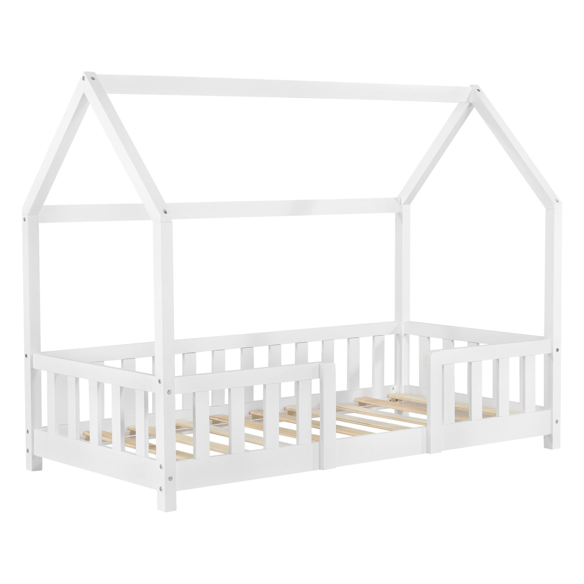 HAUSBETT Sisimiut - Weiß, Holz (70/140cm) - [en.casa]