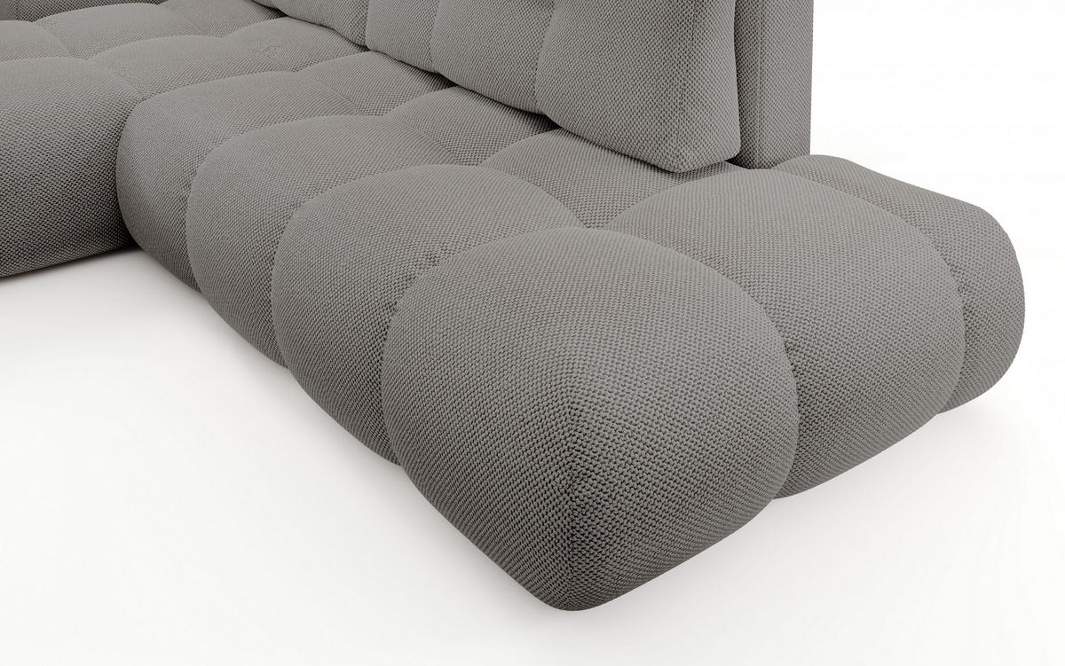 ECKSOFA DUCA L-S Grau Jersey mit Schlaffunktion - Grau, Holz (266.5/266.5cm) - MASSENO