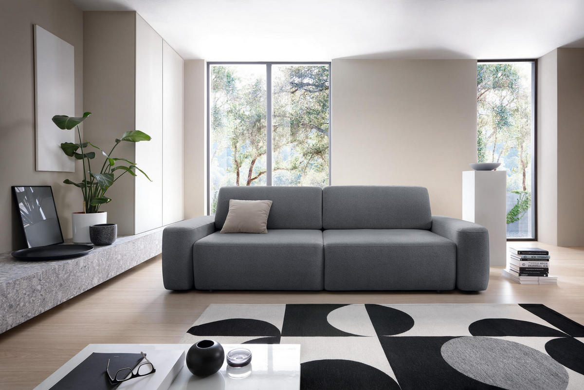 SOFA BOULI Grau 257x105x82 cm - Grau, Textil (257/82/105cm) - FURNLUX
