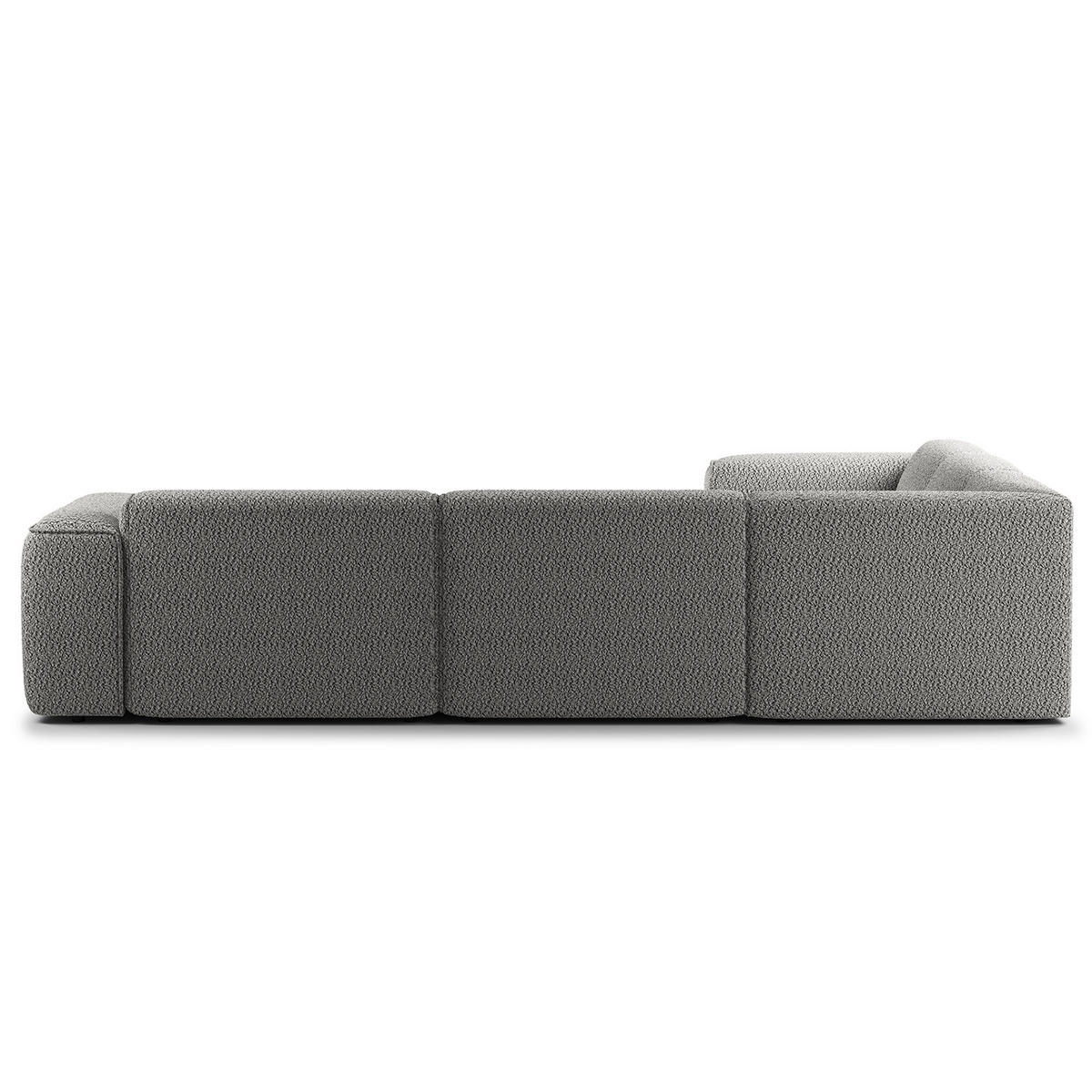 ECKSOFA mit Rundecke - Schwarz/Grau, Kunststoff/Textil (325/260cm) - home24