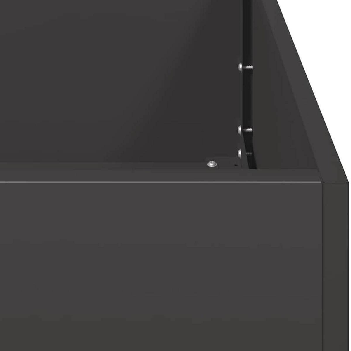 PFLANZKÜBEL Schwarz 360/80/40 Cm Stahl - Schwarz, Metall (360/40/80cm) - vidaXL