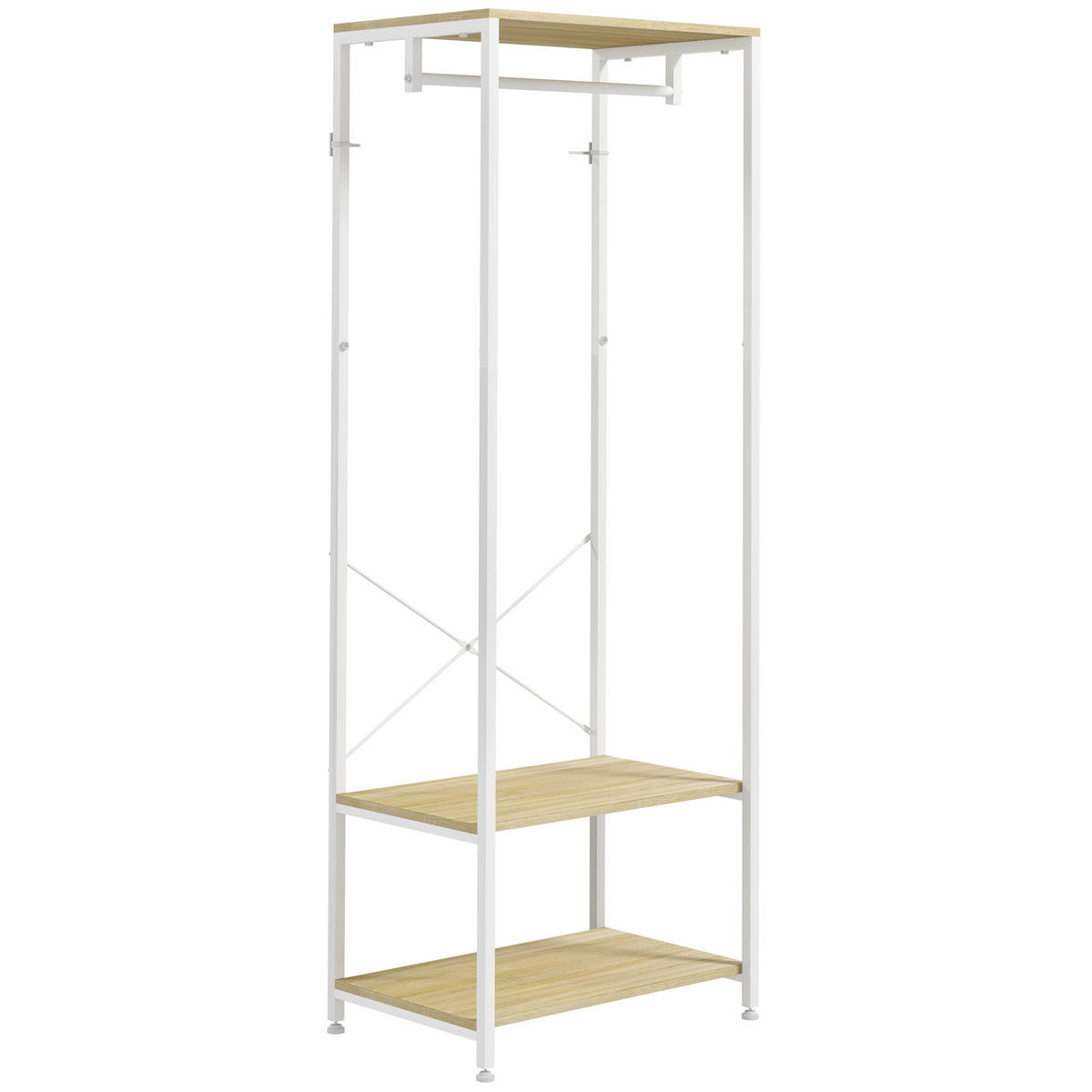 GARDEROBENSTÄNDER DE-17872 Hellholz - Eichefarben, Metall (40/167.5/60cm) - ComfortXL
