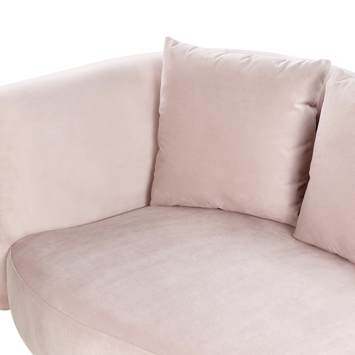 CHAISELONGUE Samtstoff pastellrosa linksseitig Chaumont - Pink/Dunkelbraun, Textil (168/75/66cm) - Beliani