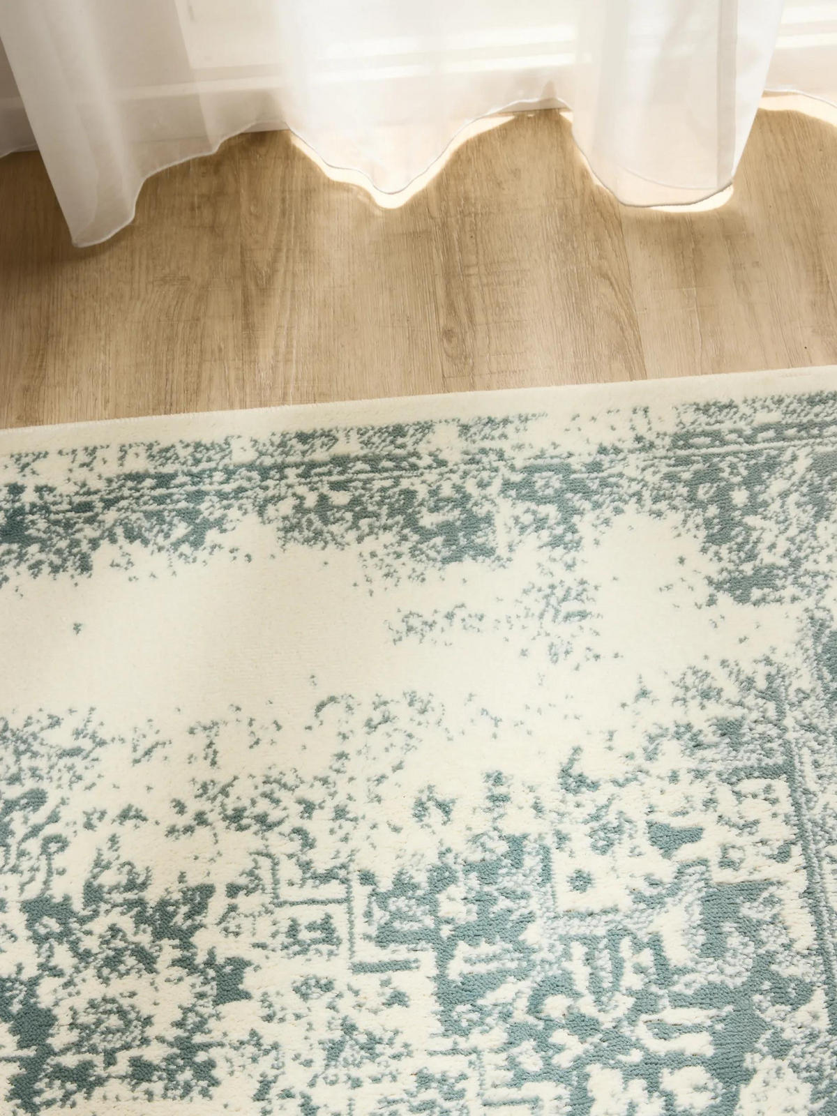 VINTAGE-TEPPICH Suki 120/170 cm - Creme/Mintgrün, Kunststoff (120/170cm) - benuta