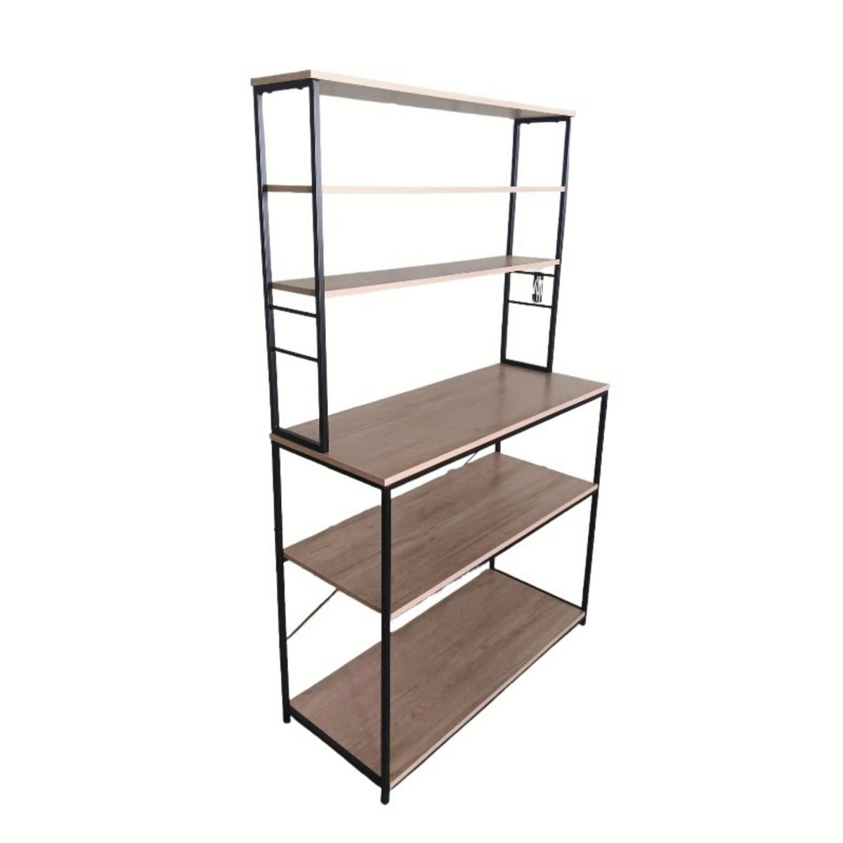 KÜCHENREGAL - Schwarz, Holzwerkstoff/Metall (100/167/40cm) - Relaxdays