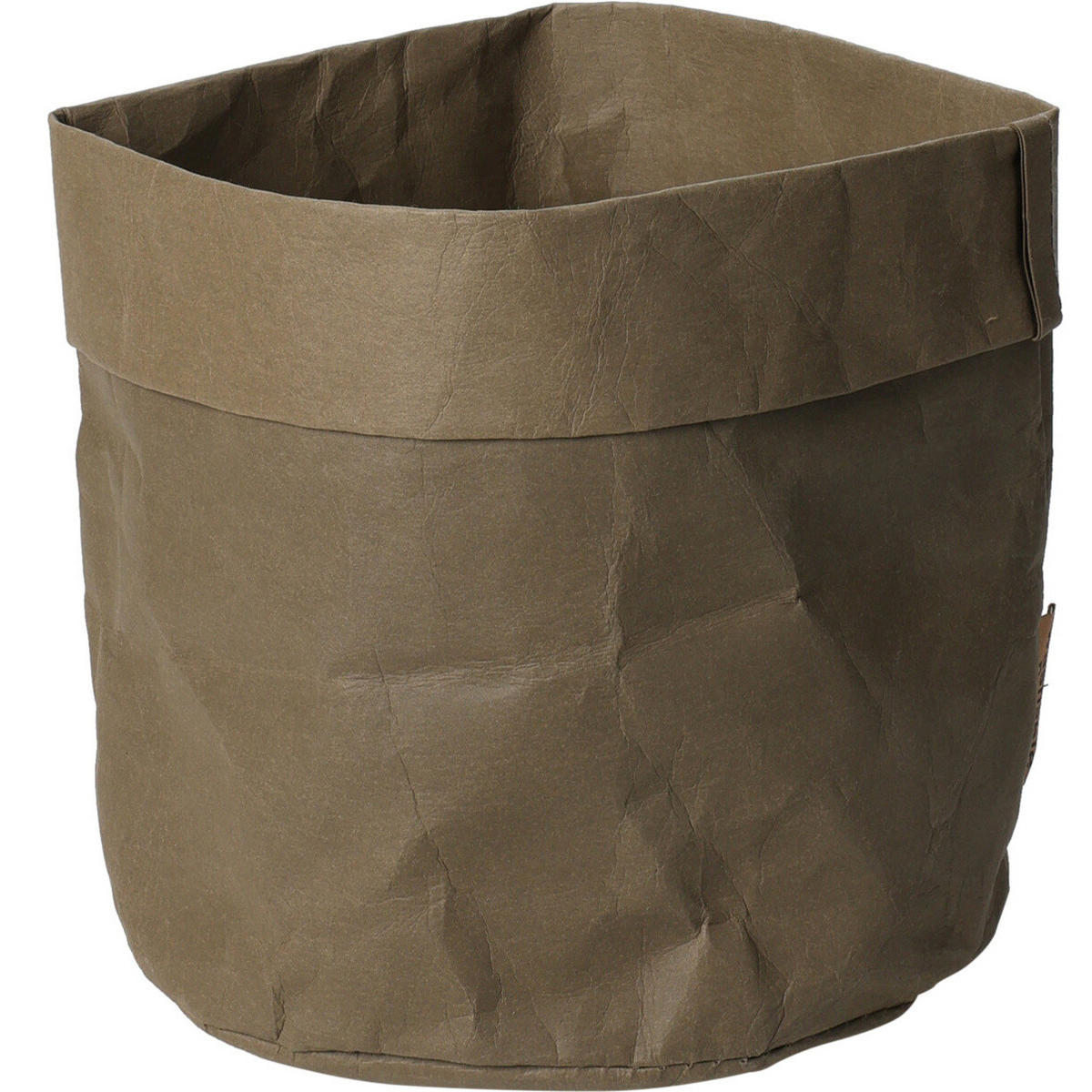 BLUMENTOPF zerknittertes Papier 19/18 cm - Braun, Papier (19/18cm) - Home Styling Collection