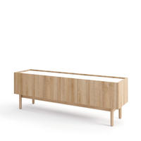LOWBOARD BOLOGNA 144x37x48 cm mit 3 Türen Eichefarben - Eichefarben, Holzwerkstoff (144/48/37cm) - MASSENO