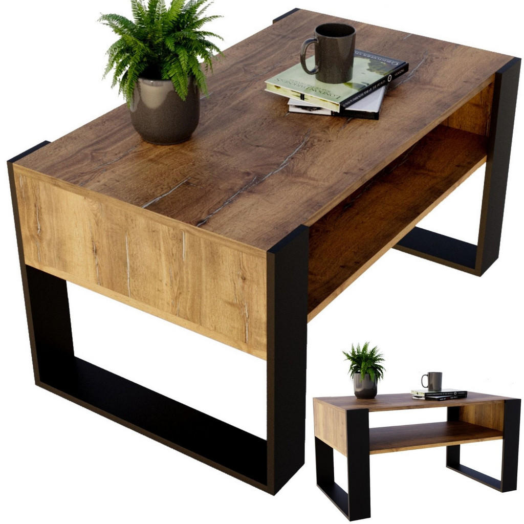 CraftPAK KONFERENČNÍ STOLEK Dřevotřísková deska, obdélníkový, stabilní, ořechová barva 45/53,6/92 cm