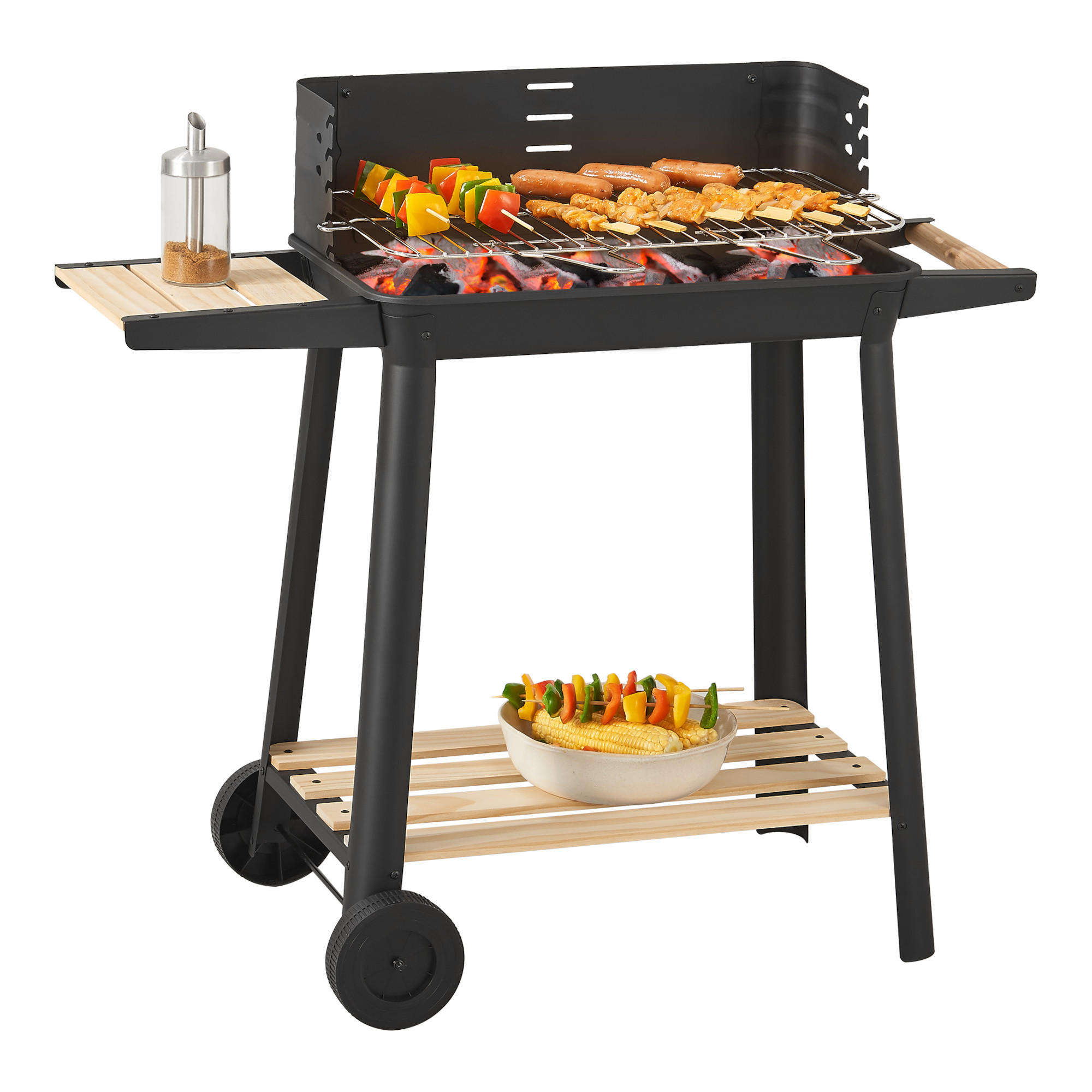GRILLWAGEN Ari - Schwarz, Metall (86/78/30cm) - casa.pro