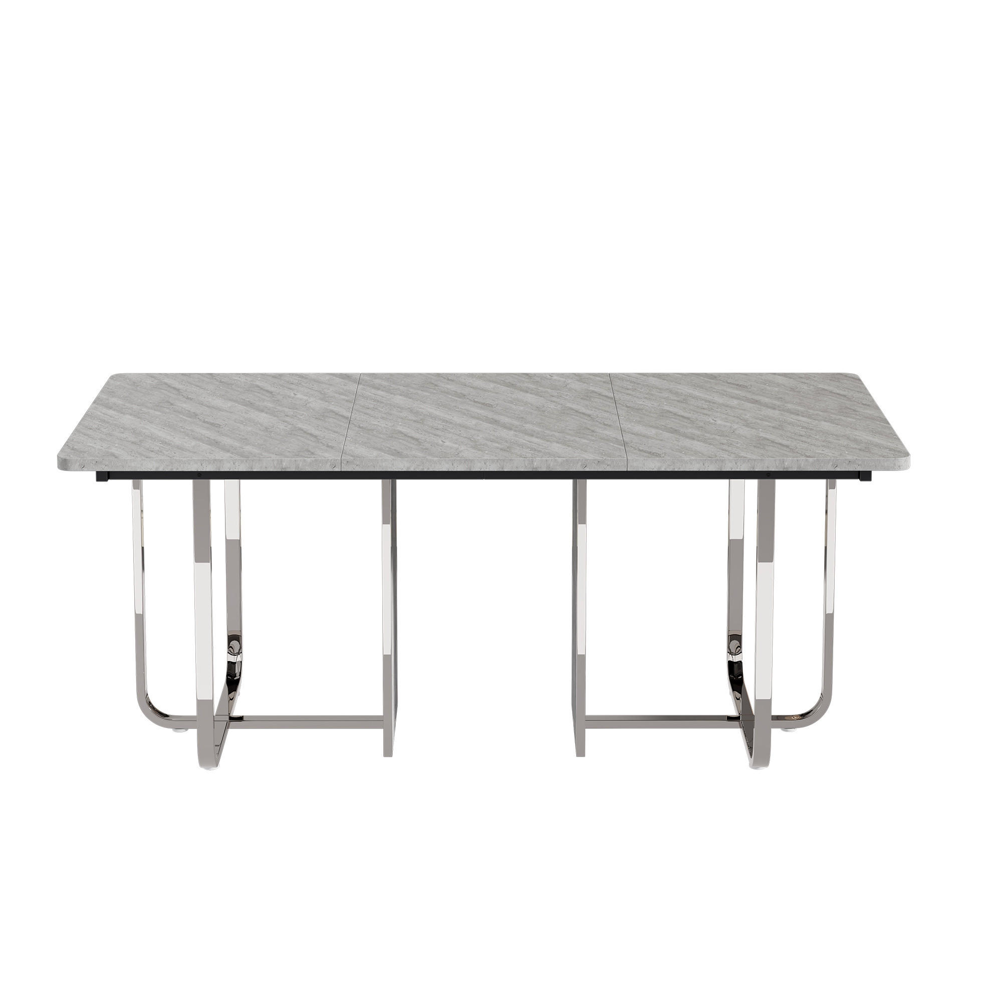 ESSTISCH 180/75/80 cm Grau aus MDF und Metall mit Metallbeinen - Grau, Holzwerkstoff (180/80/75cm) - OKMYHOME