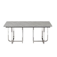 ESSTISCH 180/75/80 cm Grau aus MDF und Metall mit Metallbeinen - Grau, Holzwerkstoff (180/80/75cm) - OKMYHOME