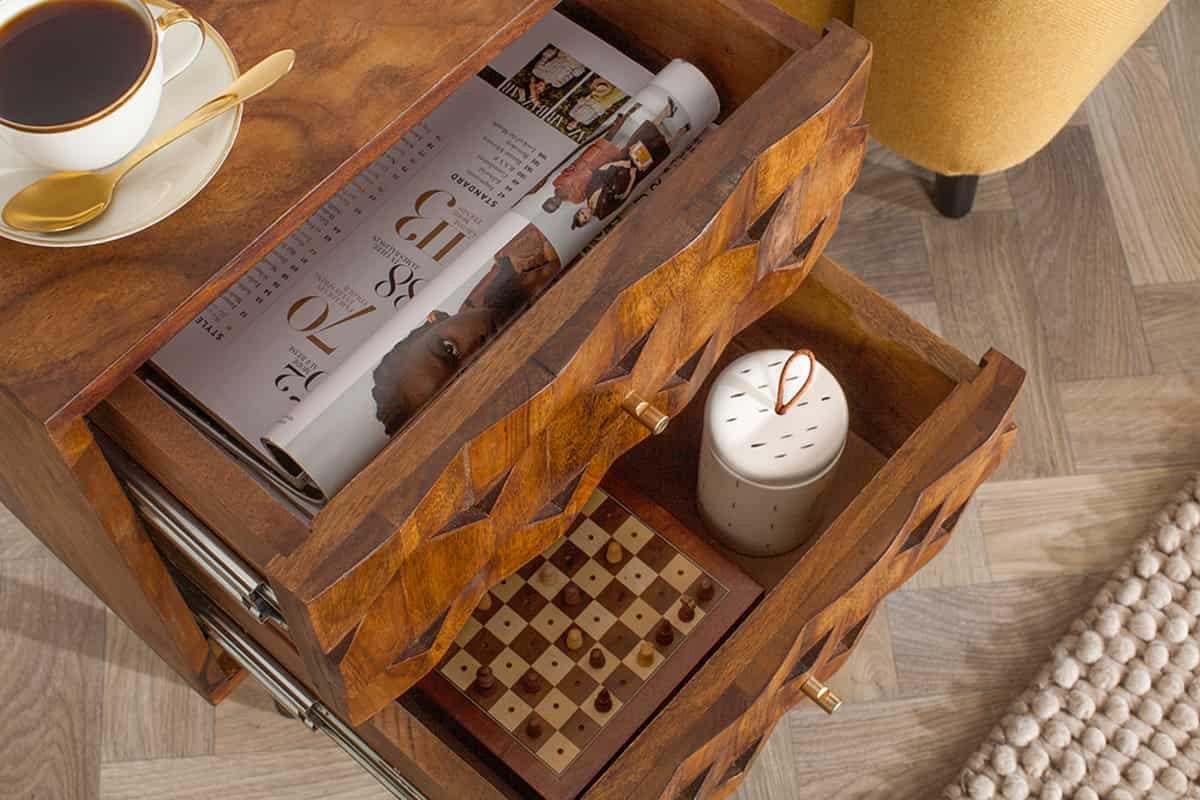 COUCHTISCH MYSTIC LIVING Sheesham rechteckig Natur 40cm - Braun, Holz (35/40/56cm) - riess-ambiente