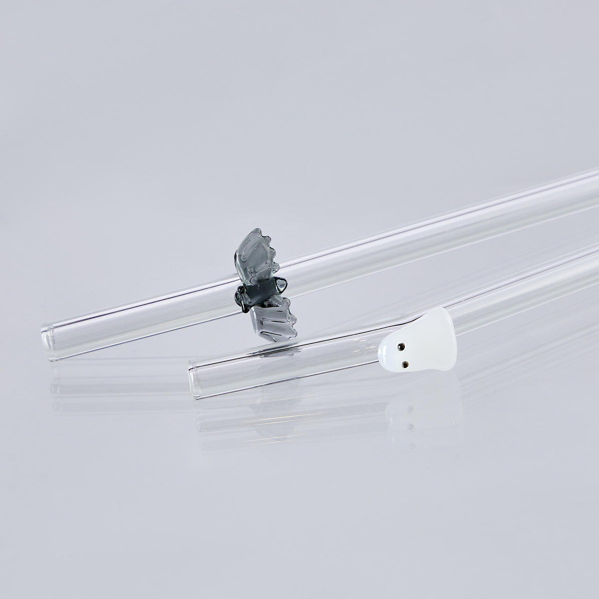 TRINKHALM-SET Long Drink Halloween - Schwarz/Weiß, Glas (0.8/20cm) - Butlers