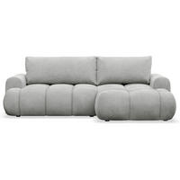 ECKSOFA Ombo Mini, Hellgrau Bouclé, rechtsseitig - Hellgrau/Schwarz, Kunststoff/Textil (155/246cm) - Selsey