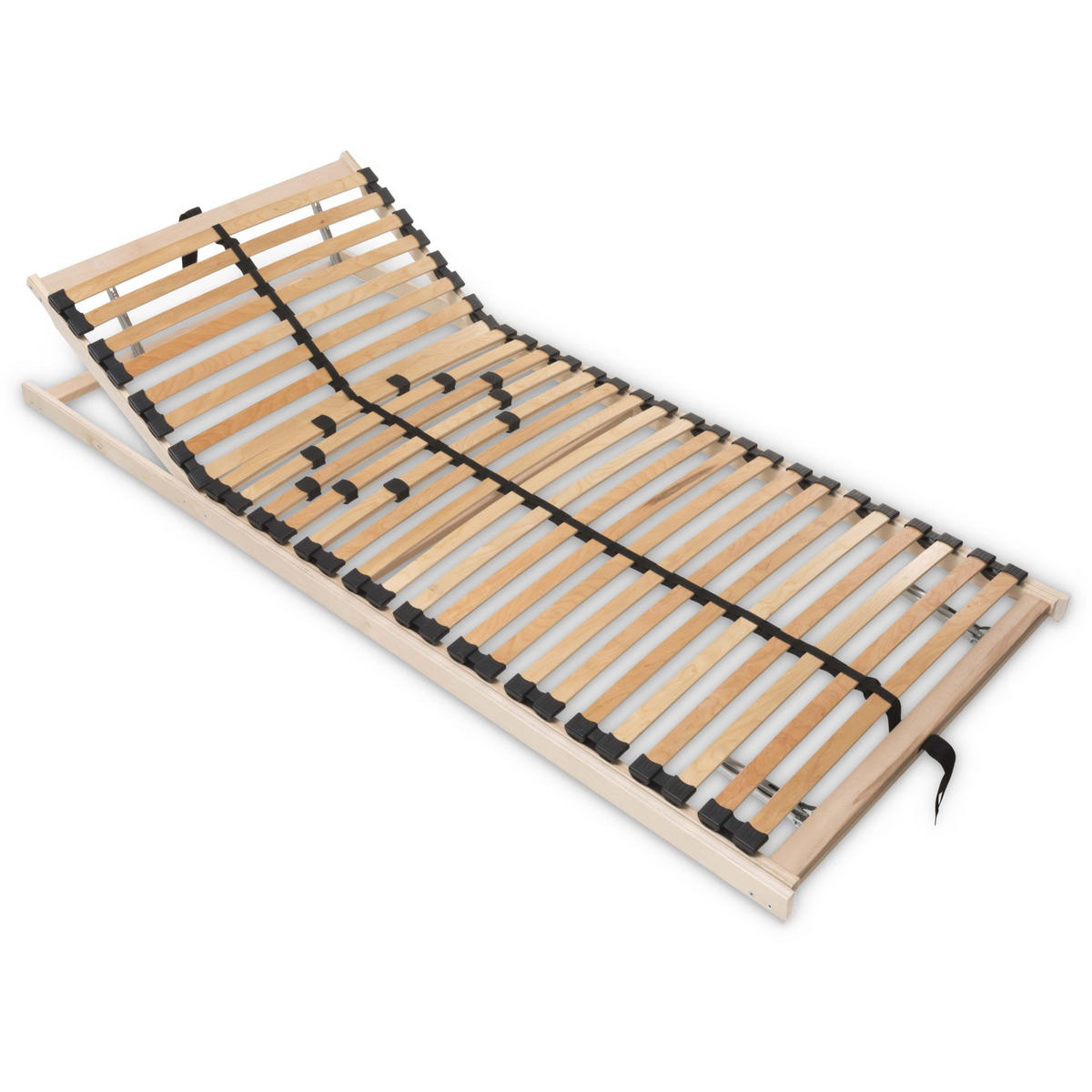 BETTEN-ABC Max1 K+F – fertig montierter Lattenrost mit Kopf- und Fußteilverstellung, Holm durchgehend, Größe: 80x220 - Braun, Holz (80/220cm) - Betten-ABC