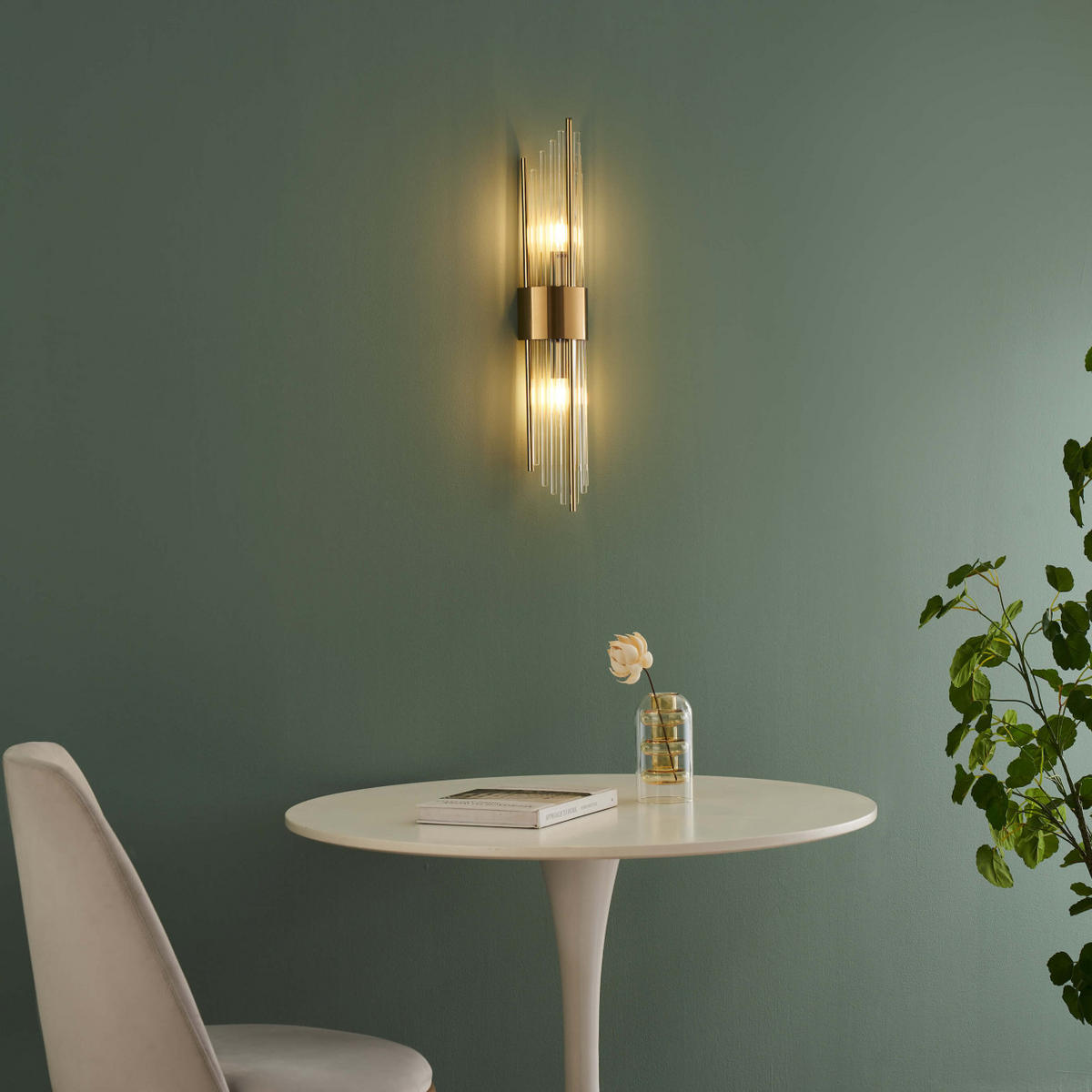 WANDLEUCHTE Dania, Gold / Messing, 60cm - Goldfarben, Glas (12/60/6cm) - KOSILUM
